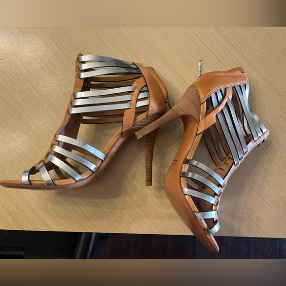 Coach Tan and Silver (metallic) High-heel Sandle, Size 7, Never Worn. - Picture 2 of 6